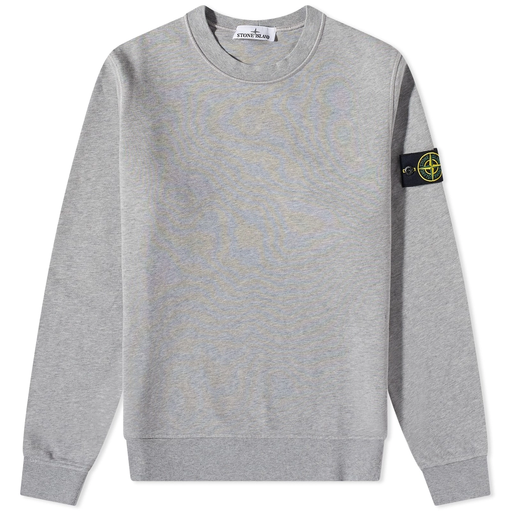 Stone Island Men's Garment Dyed Crew Neck Sweat Grey Marl